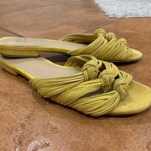 Joe's Jeans Suede Yellow Hazel Slide Sandals